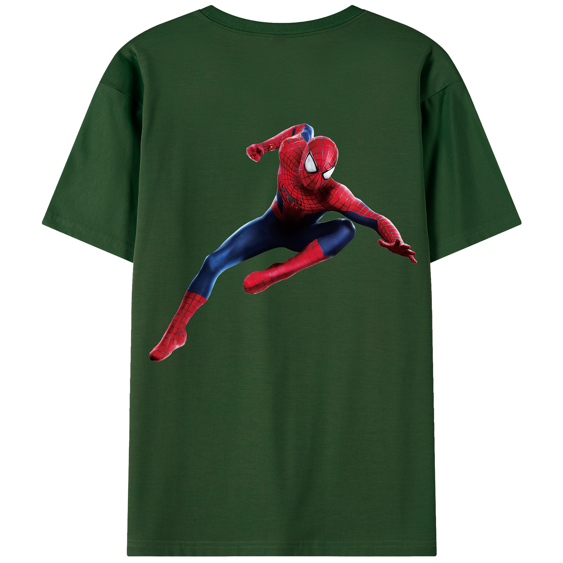 （画像用） Spider Man スパイダーマン 綿100％半袖Tシャツ（背面プリント）